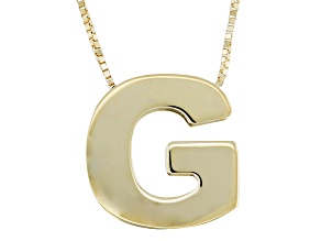 10k Yellow Gold Block Letter "G" Initial Necklace
