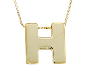 10k Yellow Gold Block Letter "H" Initial Necklace