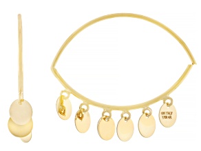 10k Yellow Gold High Polish Disc Threader Earrings