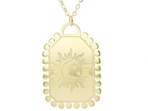 10k Yellow Gold Sun and Moon Necklace