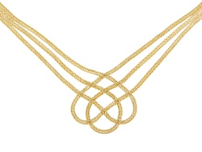 10k Yellow Gold 7.5mm Woven Heart Tessuto Necklace