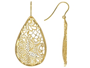 10k Yellow Gold Filigree Drop Earrings