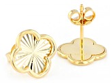 10k Yellow Gold Sunburst Clover Stud Earrings