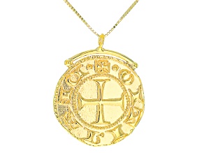 10k Yellow Gold Arezzo Coin Pendant with Chain