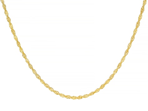 10K Yellow Gold 1.6MM Oval Rope 18 Inch Chain