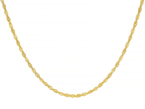 10K Yellow Gold 1.6MM Oval Rope 18 Inch Chain