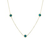 10k Yellow Gold Turquoise Simulant Station Necklace