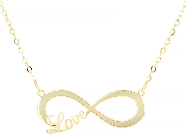 10k Yellow Gold Infinity Love Necklace