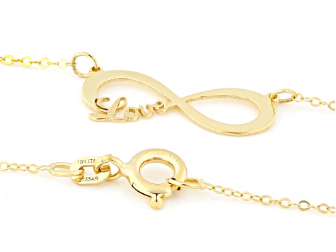 10k Yellow Gold Infinity Love Necklace