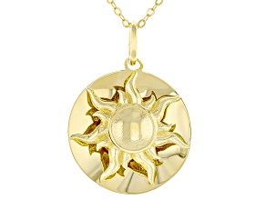 10k Yellow Gold Sun Pendant with 18-20" Chain