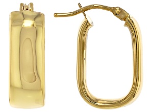 10k Yellow Gold Medium Geometric Hoop Earrings