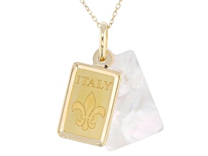 24k Yellow Gold 1g Florence Lily Ingot with 10k Yellow Gold Frame and Mother-of-Pearl Pendant