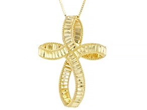 10k Yellow Gold Cross Slide Pendant with Chain