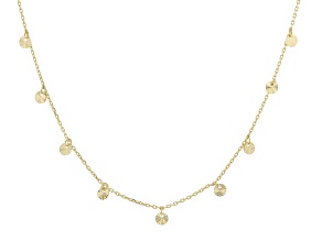 10k Yellow Gold 3mm Diamond Cut Disc Charm Necklace