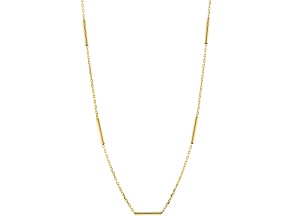 10k Yellow Gold Bar Station Necklace