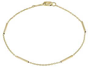 10k Yellow Gold Bar Station Bracelet