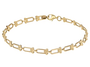 10k Yellow Gold 4.65mm Equestrian Link Bracelet