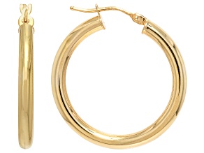 10k Yellow Gold 1" Hoop Earrings