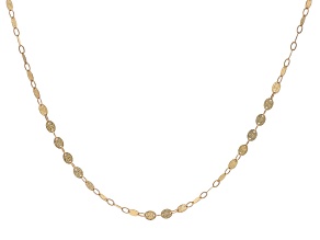 10k Yellow Gold Oval Diamond Cut Mirror Link Necklace