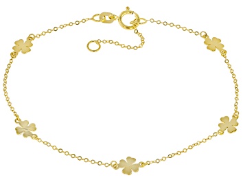 Picture of 10k Yellow Gold Clover Station Bracelet
