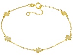 10k Yellow Gold Clover Station Bracelet
