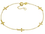 10k Yellow Gold Cross Station 7-8" Bracelet
