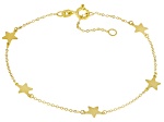 10k Yellow Gold Star Station 7-8" Bracelet