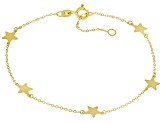 10k Yellow Gold Star Station 7-8" Bracelet