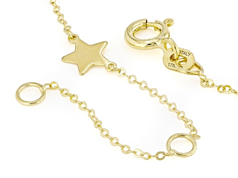 10k Yellow Gold Star Station 7-8" Bracelet