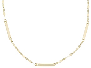 10k Yellow Gold 1.80mm Mirror and Bar Stations Necklace