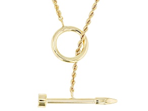 10k Yellow Gold 1.65mm Arrow Lariat Necklace