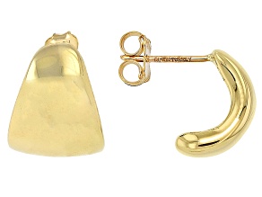 10k Yellow Gold Graduated J-Hoop Earrings