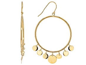 10k Yellow Gold Graduated Disc Chandelier Earrings