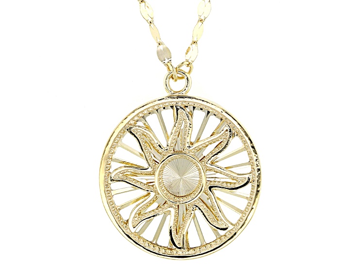 10k Yellow Gold Sun 18" Necklace