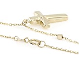 10k Yellow Gold Cross and Bead Station 16-18" Necklace