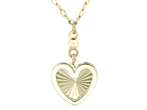 10k Yellow Gold Heart 16-17" Necklace