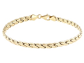 10k Yellow Gold 5mm Curved Link Bracelet