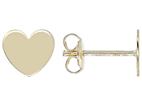 10k Yellow Gold Heart Stud Earrings