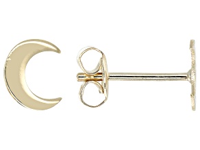 10k Yellow Gold Crescent Moon Stud Earrings
