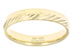 10k Yellow Gold 4mm Chevron Diamond Cut Band Ring