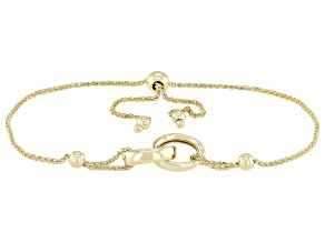 10k Yellow Gold Oval Link Bolo Bracelet