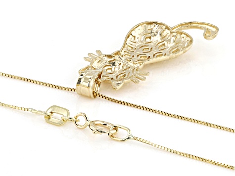 10k Yellow Gold Cat Pendant with Chain