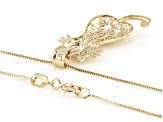 10k Yellow Gold Cat Pendant with Chain