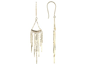 10k Yellow Gold Beaded Fringe Chandelier Earrings