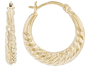 10k Yellow Gold 0.5" Croissant Hoop Earrings