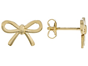 10k Yellow Gold Bow Stud Earrings