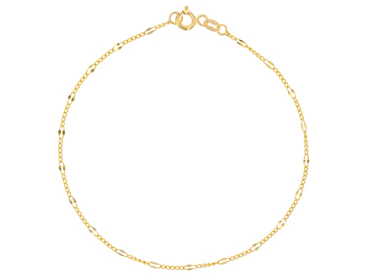 14k Yellow Gold 1.7mm Figaro Chain 8" Bracelet