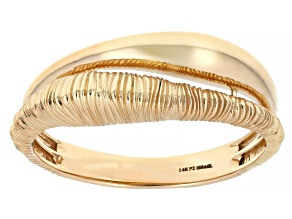 14k Yellow Gold Textured Band Ring