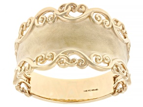 14k Yellow Gold Lace Satin Band Ring