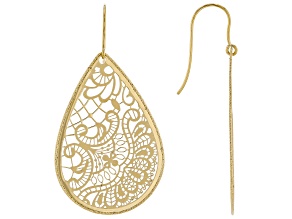 10k Yellow Gold Filigree Drop Earrings
